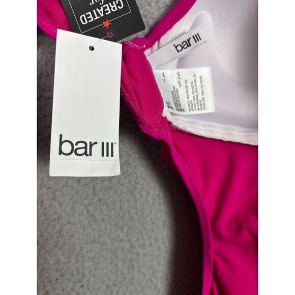 Bar III Women's Hot Pink Drape Monokini Swimsuit One Piece Extra Small NWT's - Picture 7 of 8